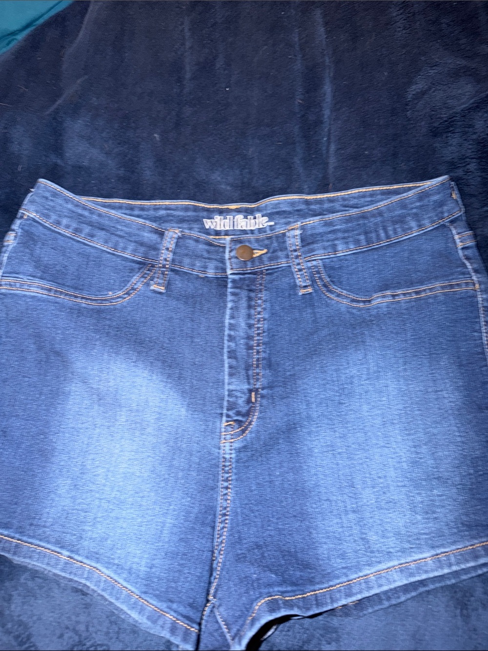 wild fable Dark Blue High-Rise Denim Shorts